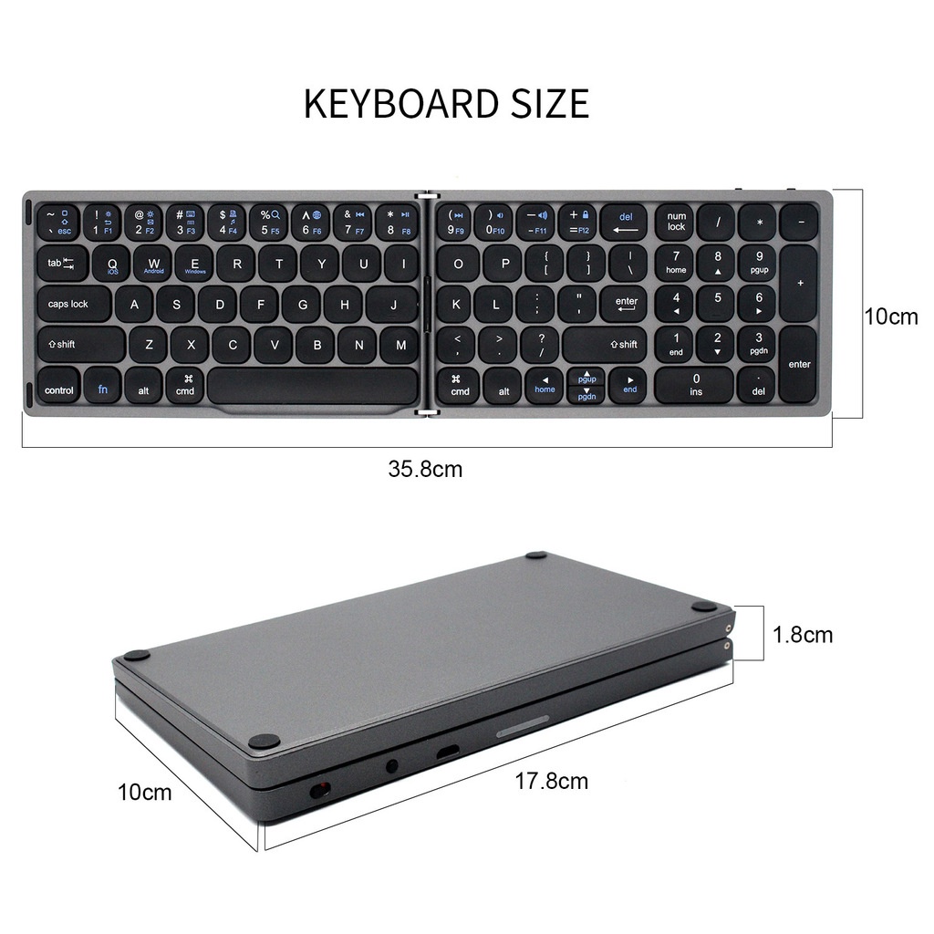 Bàn Phím bluetooth Không Dây Gọn Nhẹ Có Thể Gấp Gọn Tiện Dụng Cho Máy Tính Bảng / laptop
