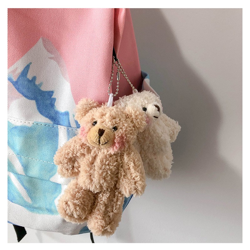 Móc khóa cute cặp - Móc khóa hình thú dễ thương - Móc khóa gấu bông - Móc khóa gấu brown - Móc khóa xe