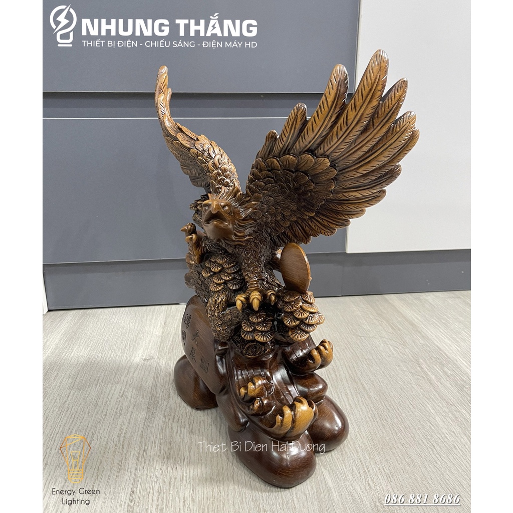 Tượng Phong Thủy Đại Bàng Tung Cánh - Cao 42cm - Quà Tặng Sếp, Tân Gia Khai Trương Trang Trí Nhà Cửa - Bảo Hành 12 Tháng