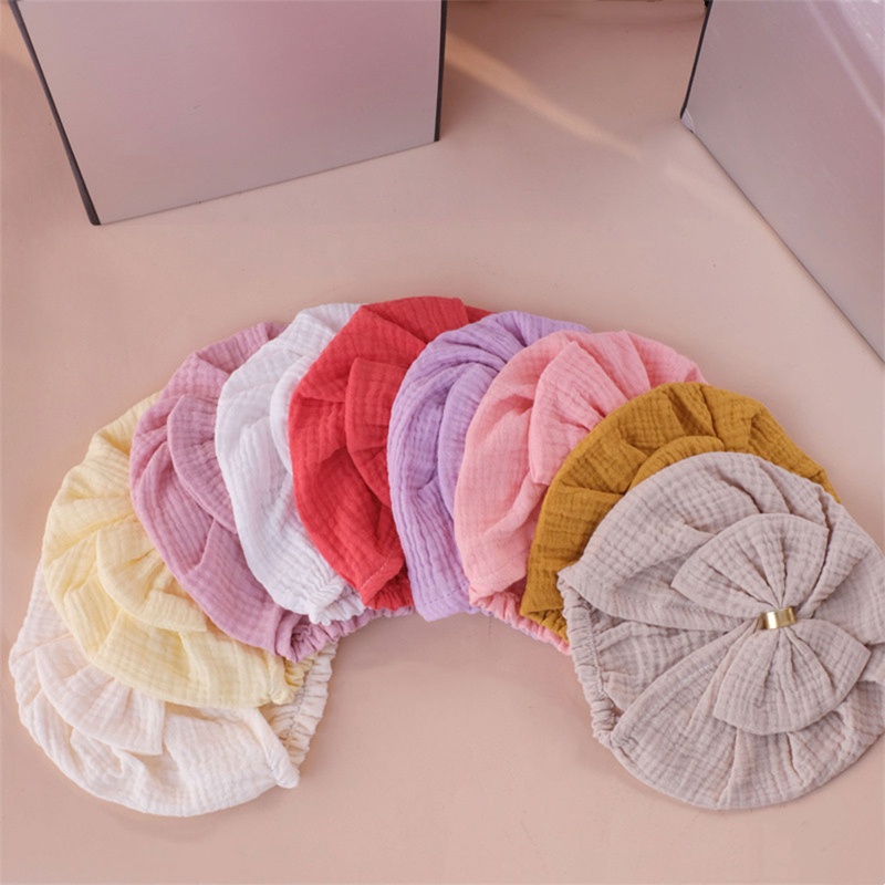 Mũ Beanie Đính Nơ Phong Cách Ấn Độ Đáng Yêu Cho Bé