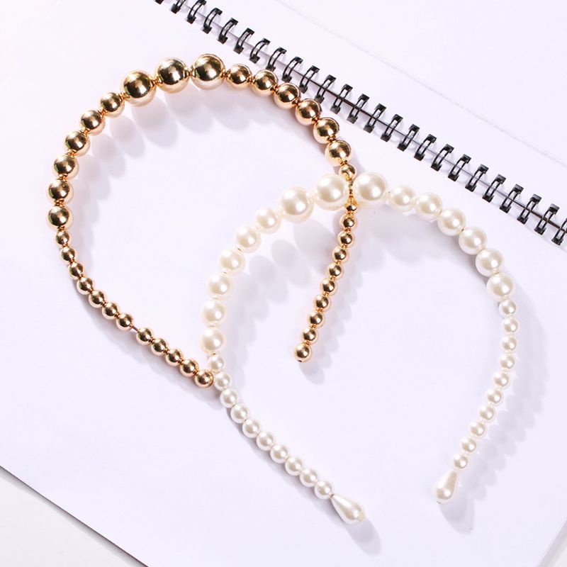 Băng Đô Cài Tóc Đính Hạt Ngọc Trai Giả Lấp Lánh Phong Cách Châu Âu Cổ Điển Dành Cho Cô D