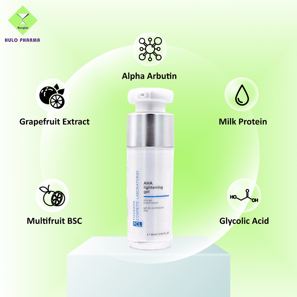 Gel Trắng Sáng Mờ Thâm Nám Sạm Da Fixderma FCL AHA Lightening Gel 30ml