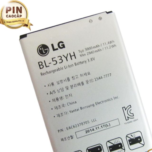 Pin LG G3 ( BL-53YH) xịn bảo hành 6 tháng