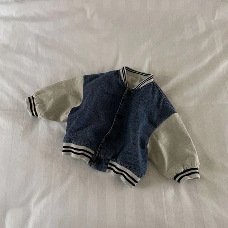 Áo Khoác Denim Tay Dài Phong Cách Hàn Quốc Thời Trang Xuân Thu Cho Bé NY47