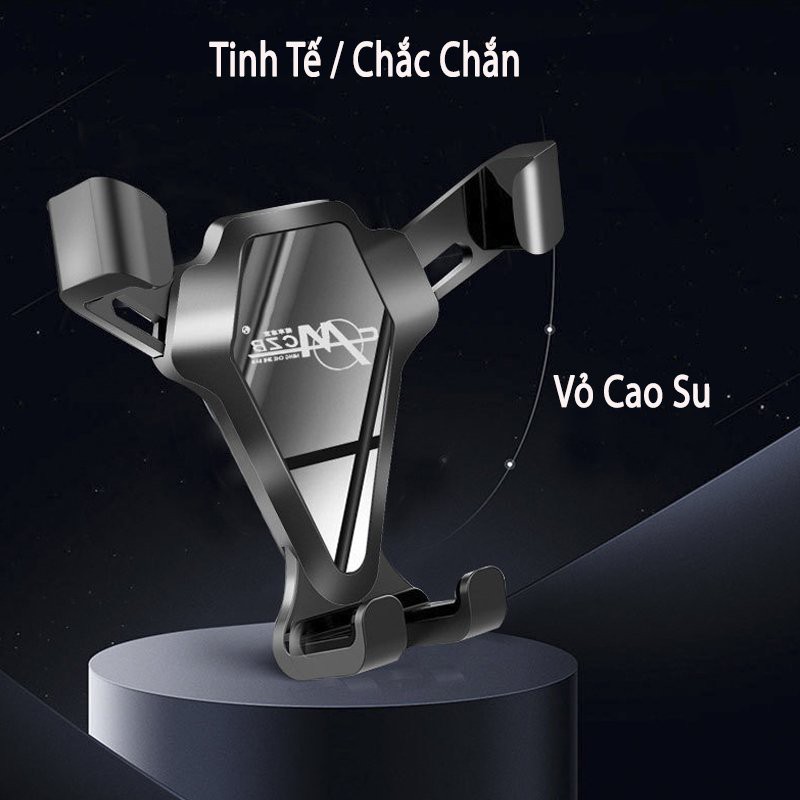 Giá đỡ điện thoại trên ô tô gương đen bạc tinh tế MCZB có đầu kẹp và đế hút chân không cao cấp sang trọng | BigBuy360 - bigbuy360.vn