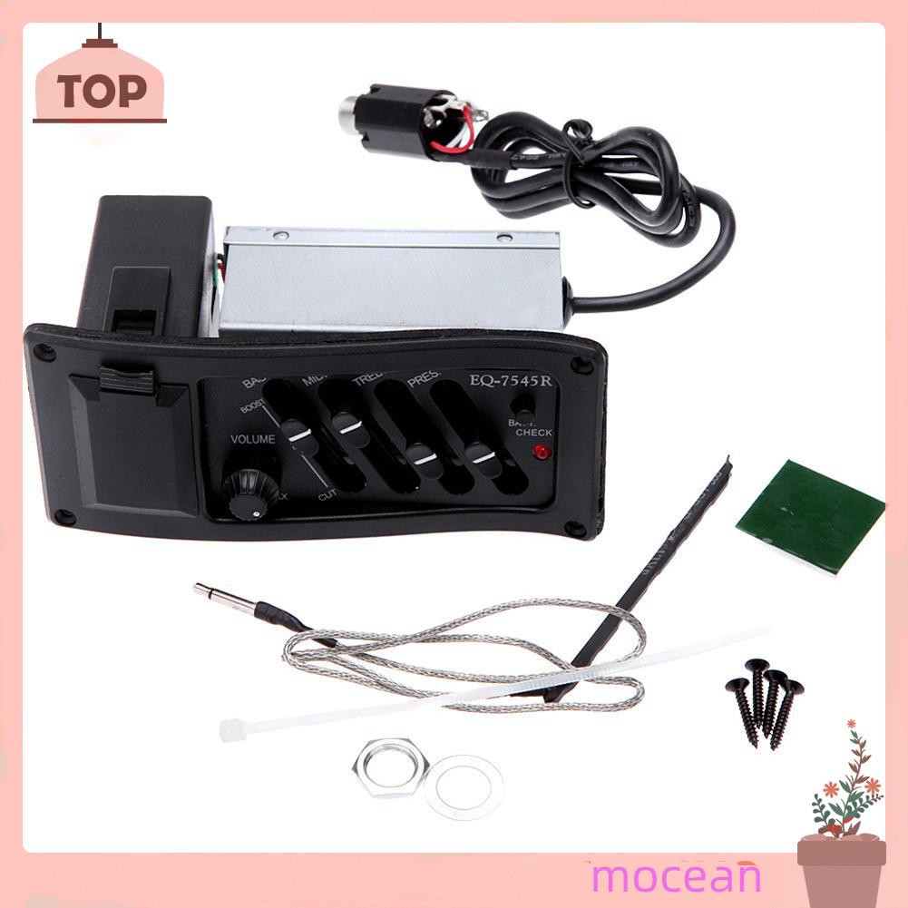 4-Band EQ Equalizer Pickup,Acoustic Guitar EQ-7545R Piezo Tuner Amplifier