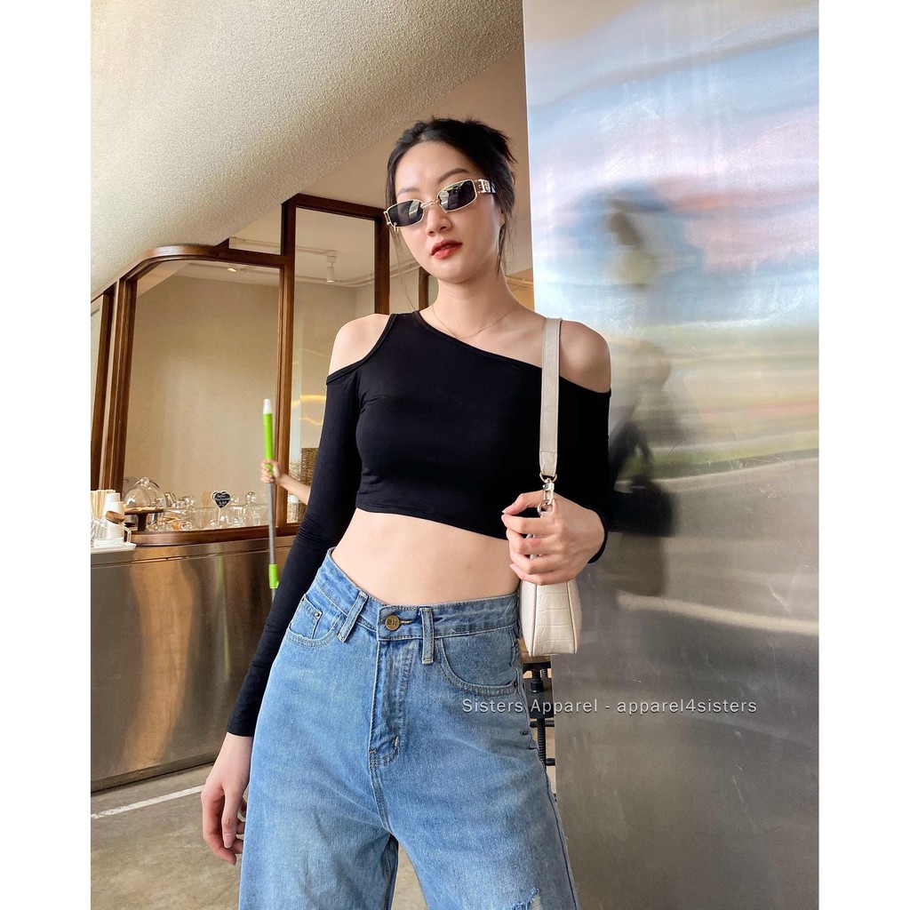 ÁO CROP LỆCH VAI (FREESIZE) - AC056
