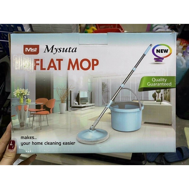 Bộ Cây Lau Nhà Xoay tay FLAT MOP  [Chính hãng]