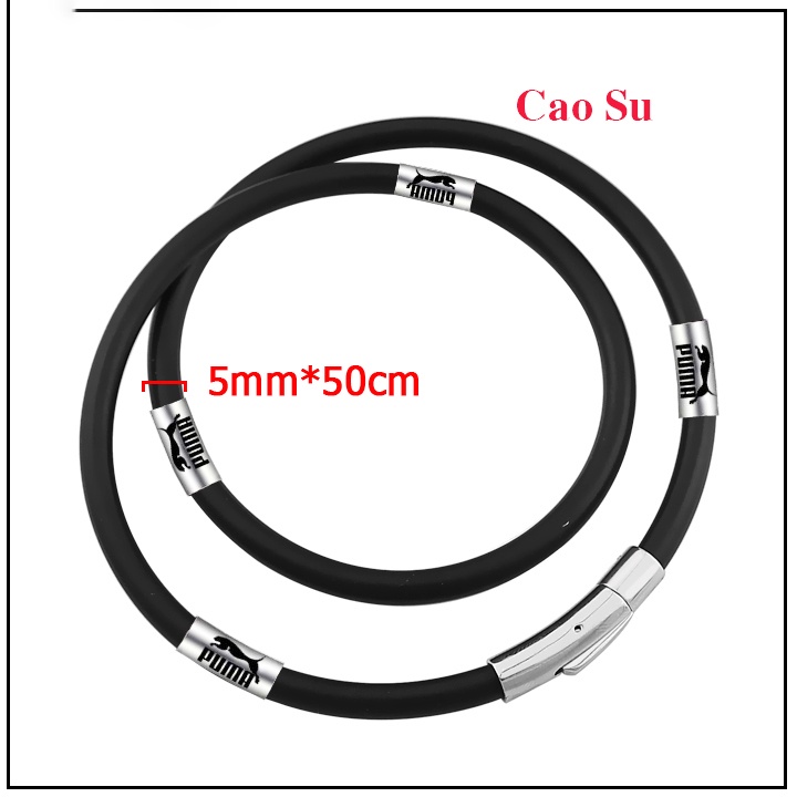 Dây chuyền cao su 5ly khó gài vip bọc khoen inox khắc P siêu đẹp, đem lại đẳng cấp, phong độ cho người đeo