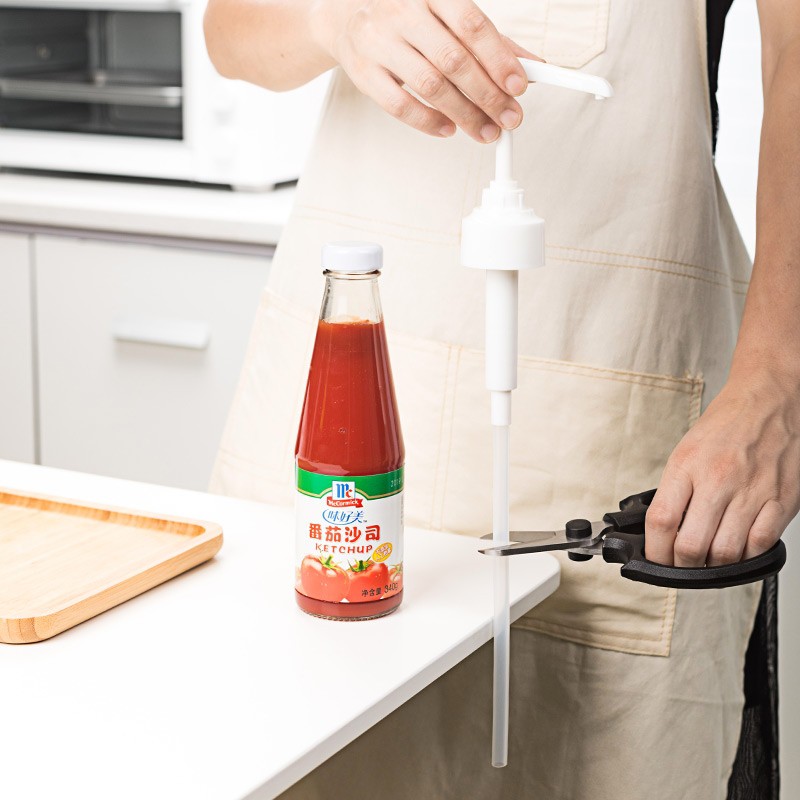 Vòi nhựa bơm xịt si rô, nước sốt, gia vị, dầu ăn dạng nhấn, tiện dụng - HVL TEA