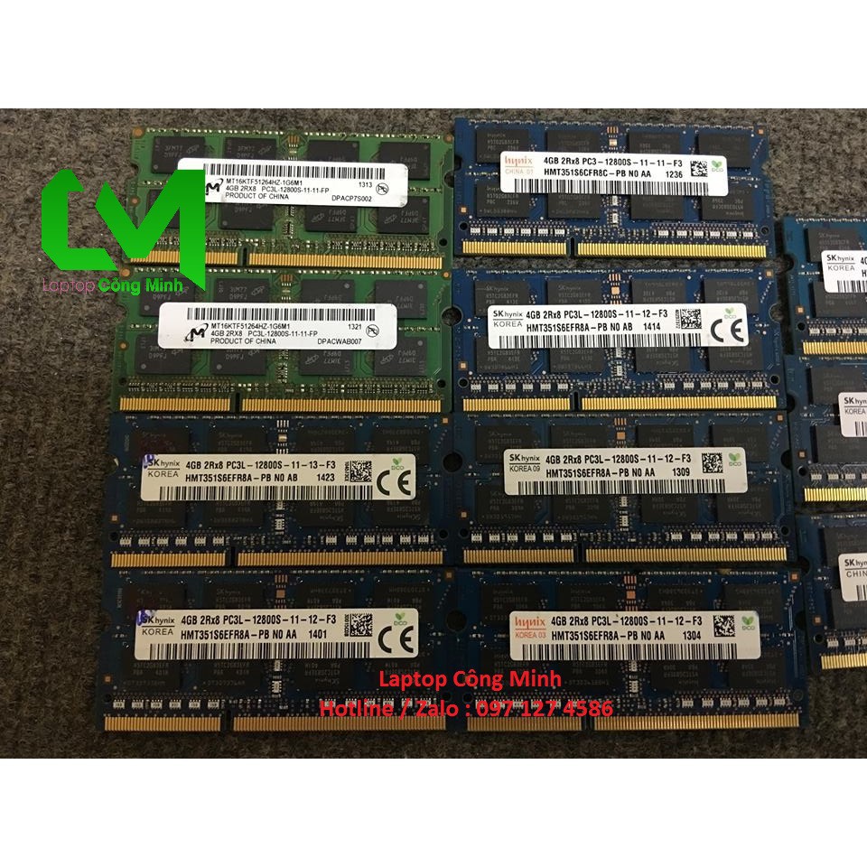 Ram Laptop 4Gb PC3L Bus 12800 , 1600 -  Tháo Máy Chính Hãng, Bảo Hành 1 Năm