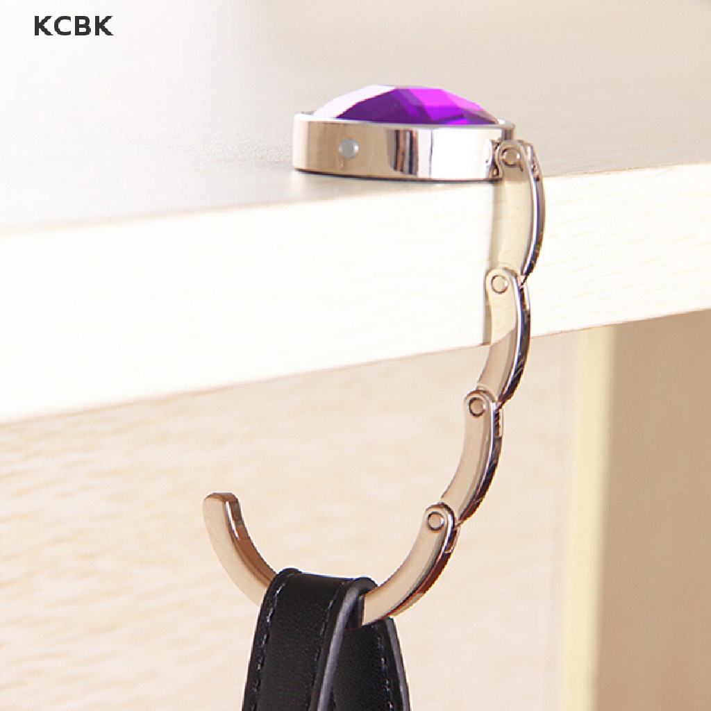KC Portable Foldable Folding Crystal Alloy Purse Handbag Hook Hanger Bag Holder  BK