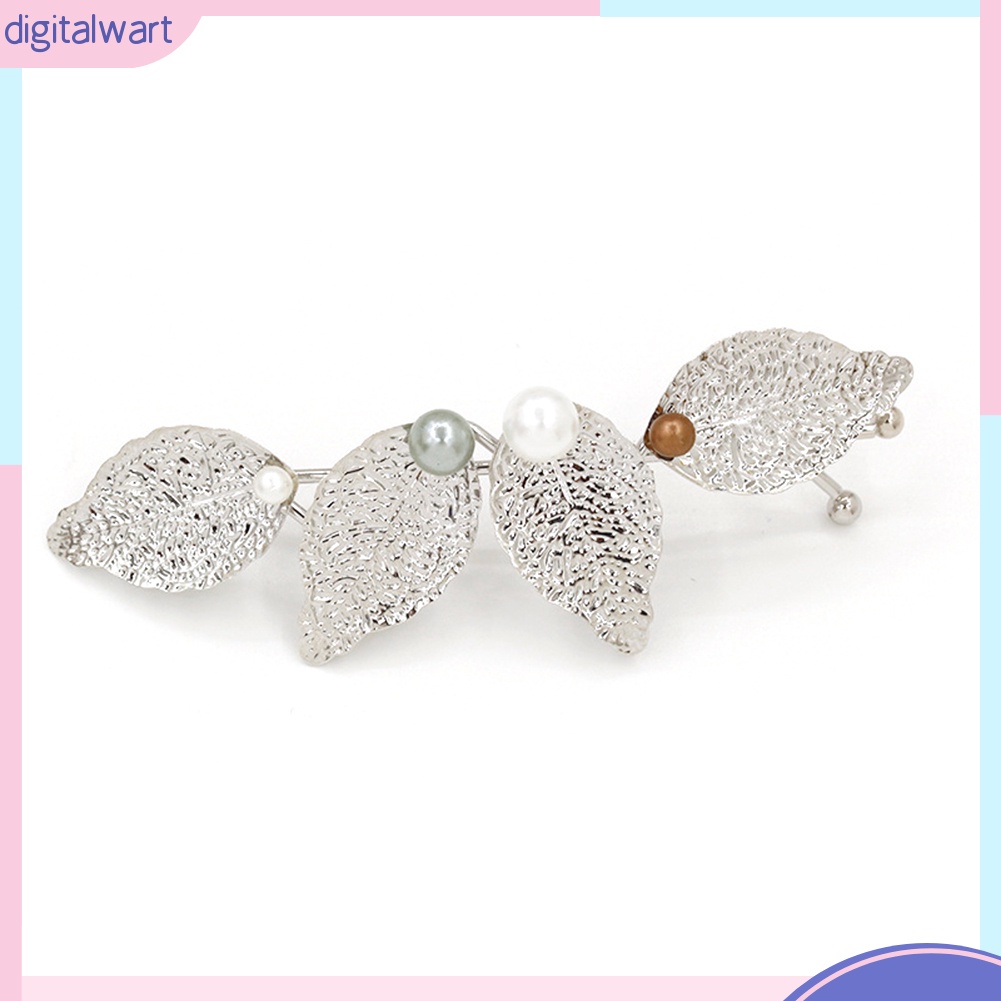 Trâm Cài Tóc Hình Chiếc Lá Đính Ngọc Trai Nhân Tạo Sang Trọng Dành Cho Nữ