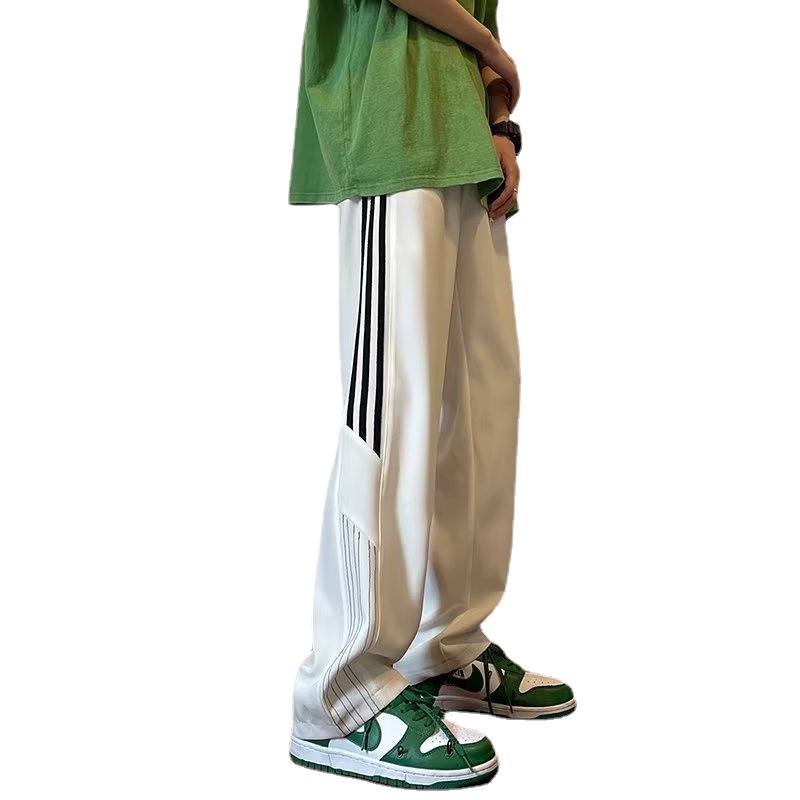 Quần ống rộng Họa Tiết Kẻ Sọc Phong Cách Hàn Quốc Thời Trang Cho Nam Size M-3XL