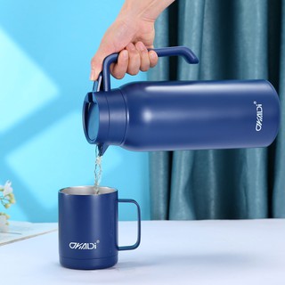 BÌNH GIỮ NHIỆT INOX316 OKADI KÈM CỐC UỐNG - An toàn, giữ nhiệt tốt, chống ăn mòn cao - Dung tích 1.4L !