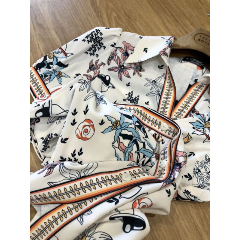 Đầm hoa hoa cột eo Tshop vnxk