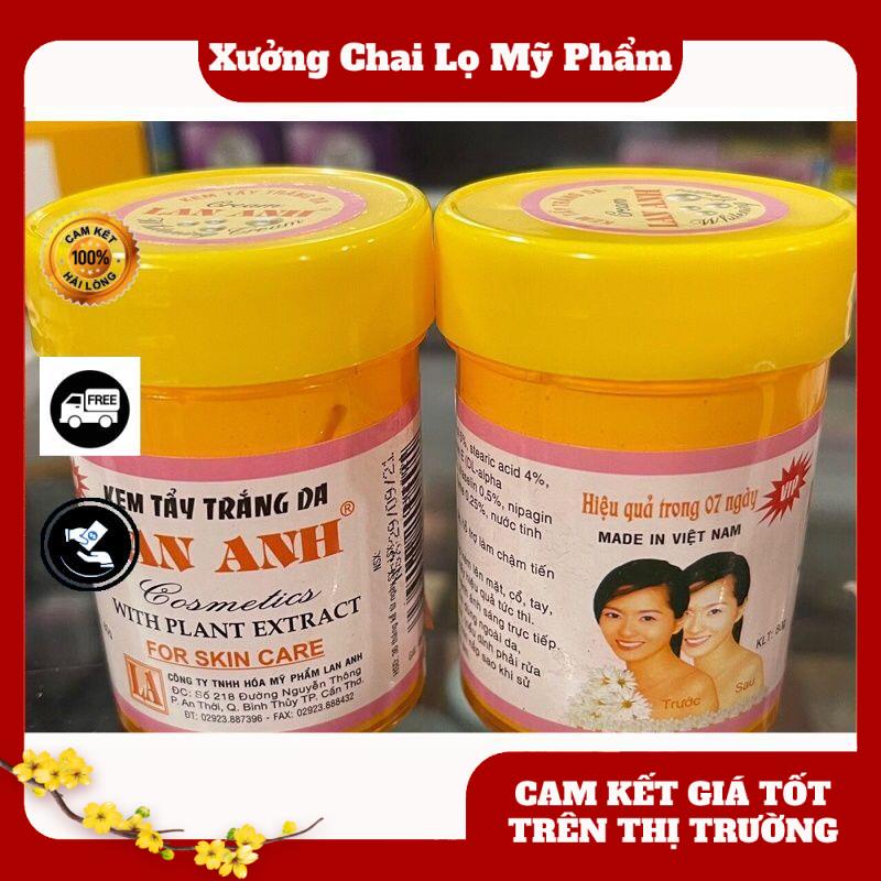 [Hàng chuẩn] Kem Tẩy Trắng Da Lan Anh hủ 80g, nguyên liệu, công thức làm kem trộn body trắng da.