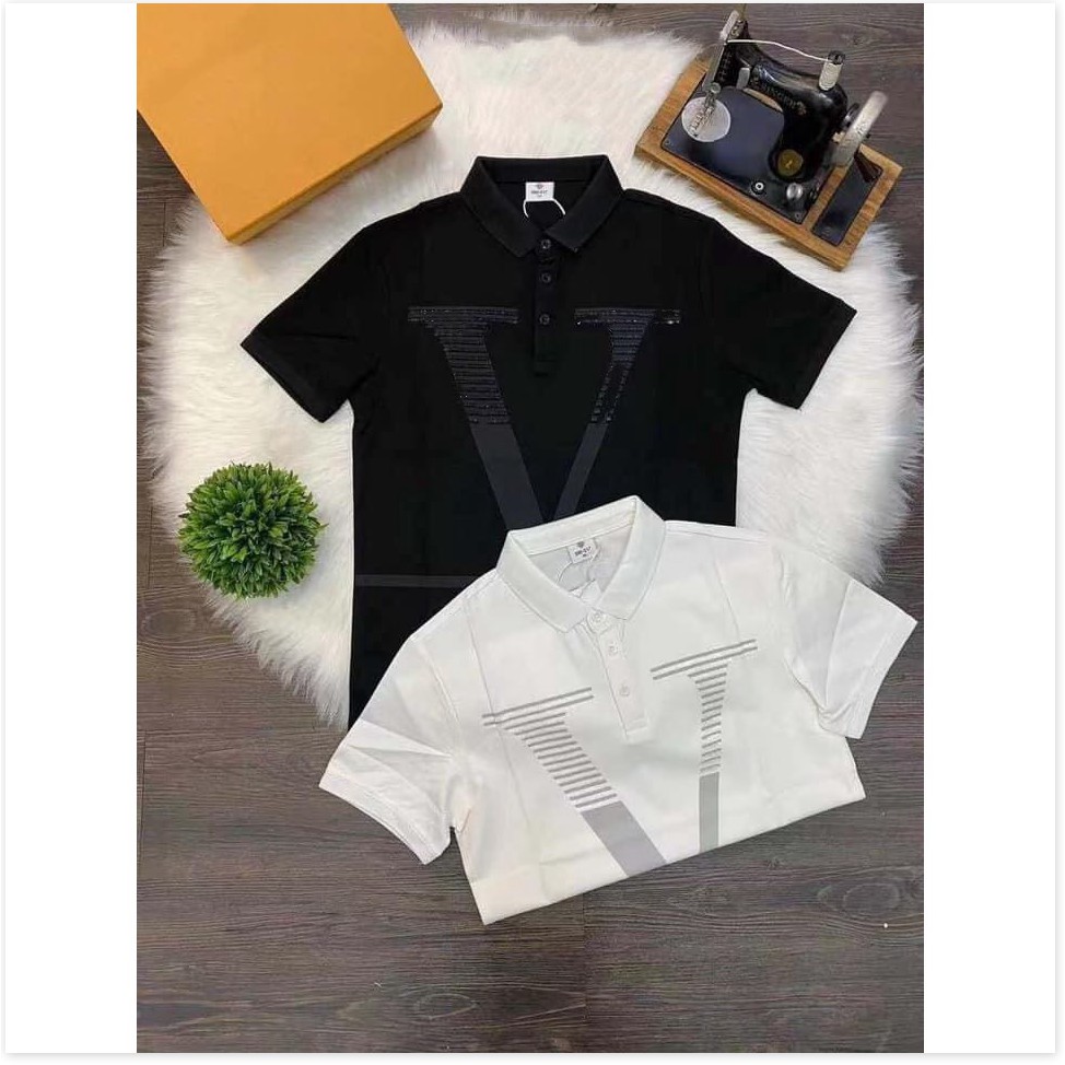 Áo Thun Nam In Thêu Tay Ngắn Cổ Bẻ Hàng Đẹp HP