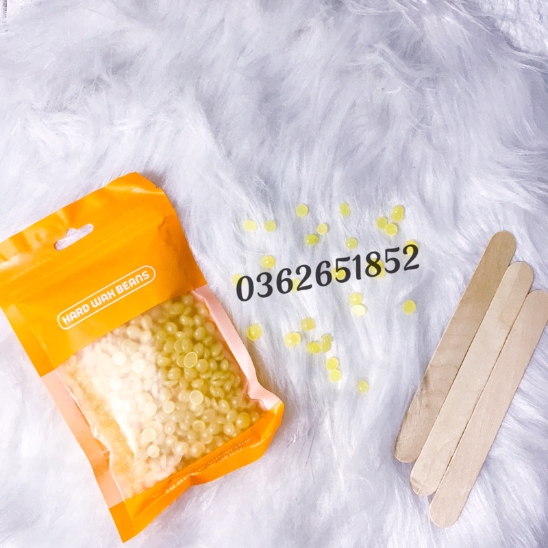 [ Sáp wax lông cao cấp đủ màu ] 100g sáp wax lông dạng hạt đậu Hard Wax Beans + tặng kèm que gỗ