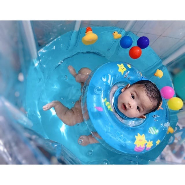 Bể bơi cho bé 80x80 đủ phụ kiện, bể bơi thành cao cho bé