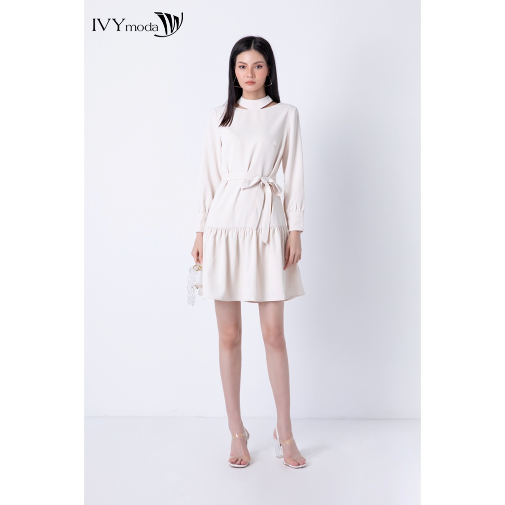 Đầm xòe nữ cổ cutout IVY moda MS 48T0038