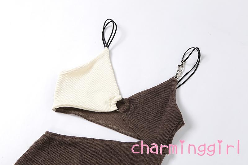 Đầm hai dây cổ chữ V khoét sâu gợi cảm dành cho nữ