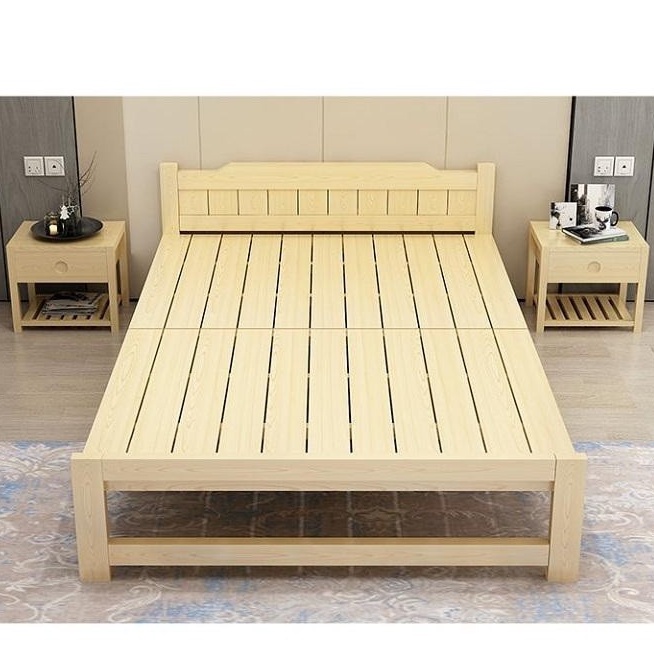 Giường ngủ 1m2 xếp gọn gỗ thông tự nhiên cực chắc chắn