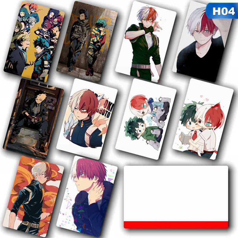 Boộ 10 tấm thẻ trang trí in hình nhân vật trong My Hero Academia