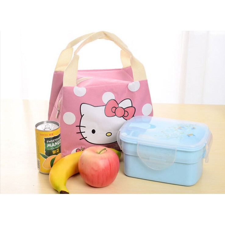 Túi xách đựng đồ ăn cách nhiệt PINK027 [FREESHIP] Pink Xinh Decor Hello Kitty Doreamon xinh xắn nhỏ gọn