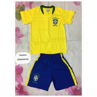 Bộ thể thao em bé Đội tuyển bóng đá Brazil vàng