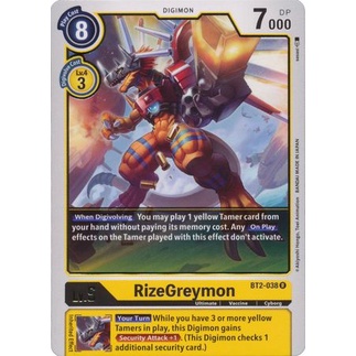 Thẻ bài Digimon - TCG - RizeGreymon / BT2-038'