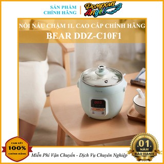 [Chính hãng] Nồi nấu chậm, hầm cháo cách thủy ninh hầm, kho cá chưng yến BEAR DDZ-C10F1 1L màu xanh , bảo hành 12 tháng