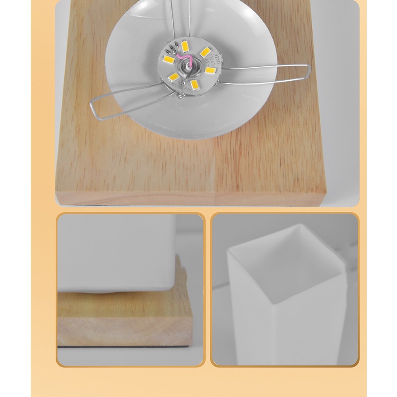 Đèn ngủ kiêm lọ hoa để bàn hình chữ nhật decor phòng phong cách bắc âu