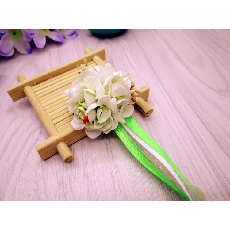 Cài tóc cổ trang bông hoa lụa rơi dài cosplay