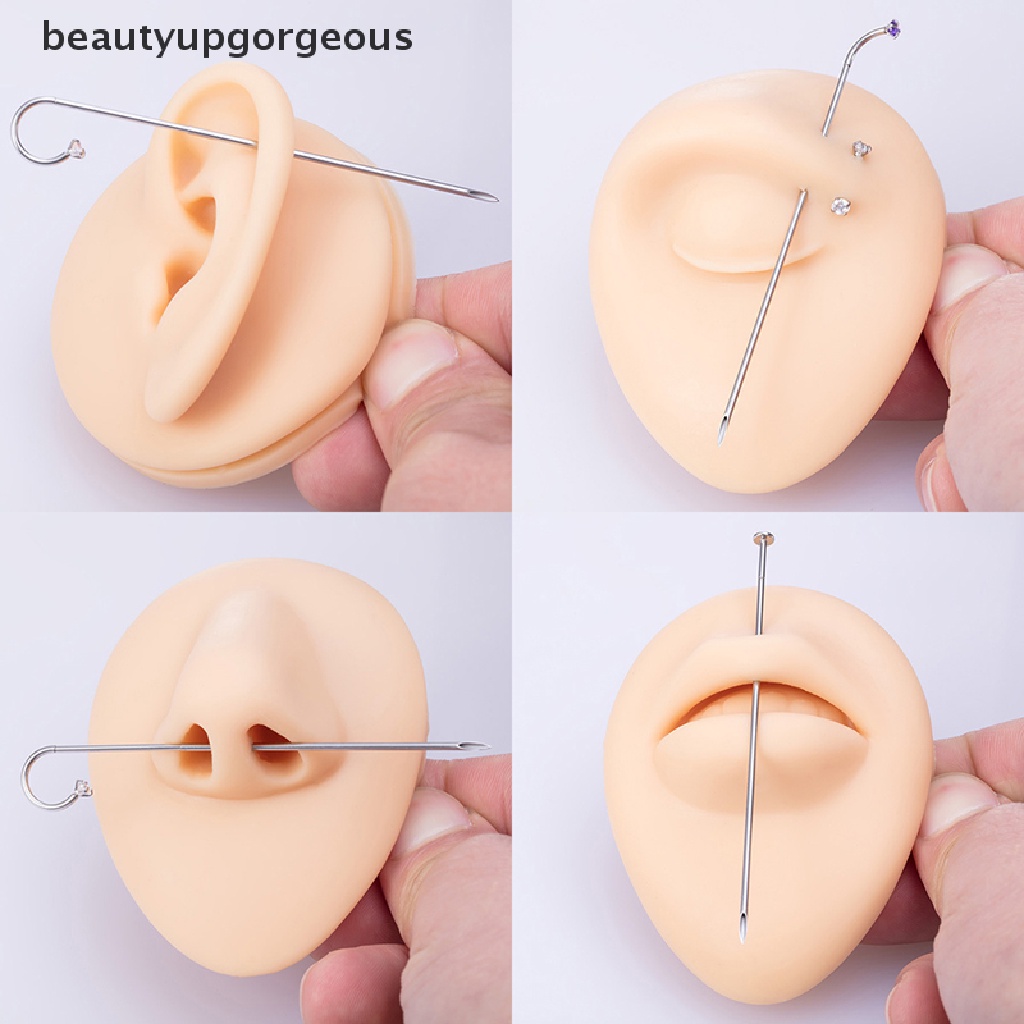 [Beautyupgorgeous] Dụng Cụ Hỗ Trợ Xỏ Khuyên Tai / Mũi / Môi Bằng Thép Phẫu Thuật Tốt