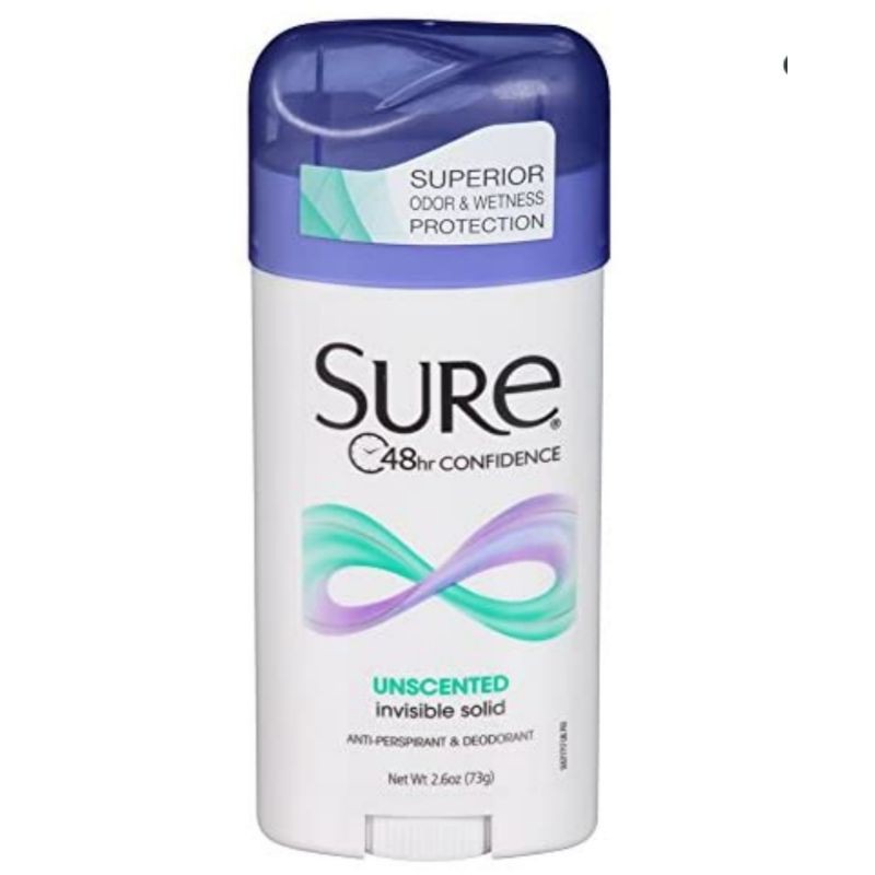 Lăn khử mùi SURE Unscented Invisible Solid 48h Confidense ( 73g ) - Hàng Mỹ