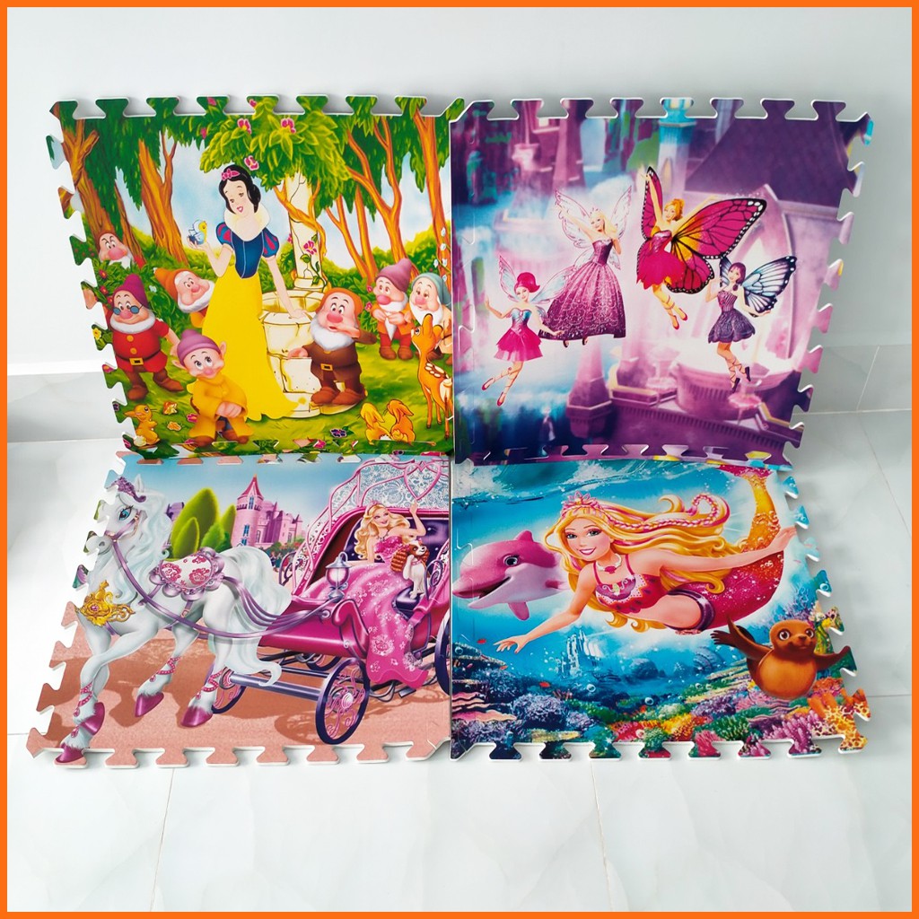 Thảm chơi cho bé hình Công chúa Disney (bộ 4 tấm)- Kích thước mỗi tấm 60x60x1cm- Hàng Việt Nam- Mẹ Tròn Store