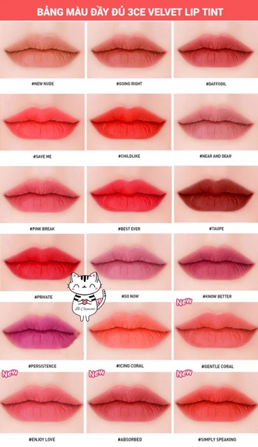 ( CÓ SẴN ) SON 3CE LIP TINT AUTH KOREA - HÀNG CHUẨN NHÉ | BigBuy360 - bigbuy360.vn