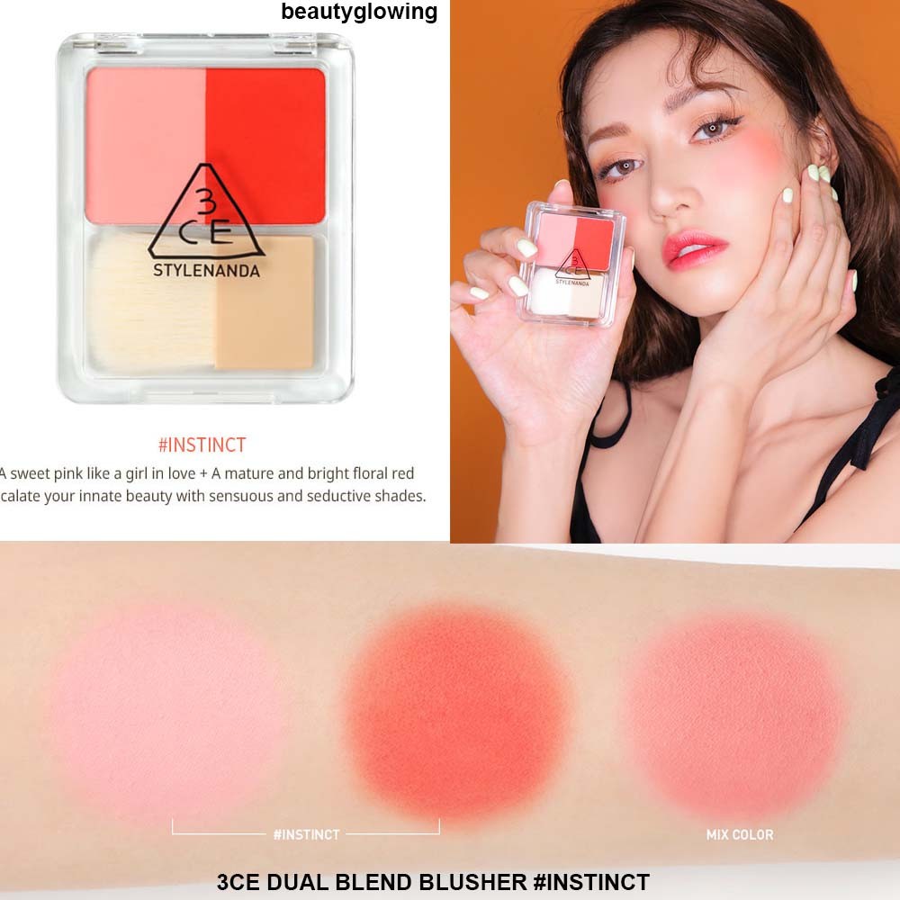 PHẤN MÁ 3CE DUAL BLEND BLUSHER CHÍNH HÃNG ĐẸP LUNG LINH - 3878