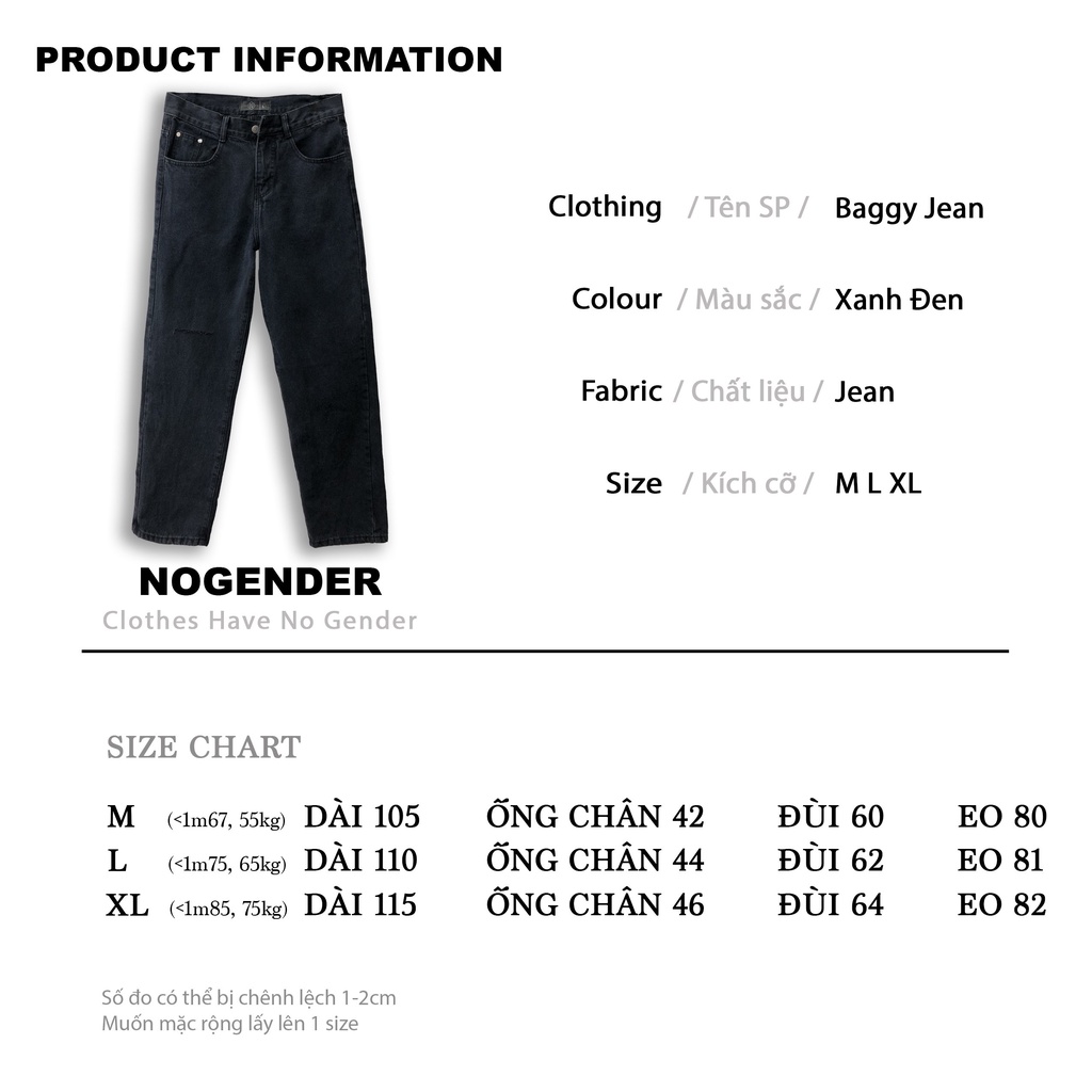 QUẦN BAGGY JEAN RÁCH GỐI