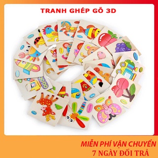 TRANH GHÉP GỖ 3D NHIỀU HÌNH NGỘ NGHĨNH CHO BÉ PHÁT TRIỂN LOẠI ĐẸP