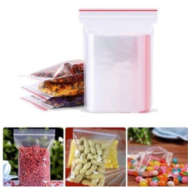 20 chiếc Túi zip chỉ đỏ nhiều size