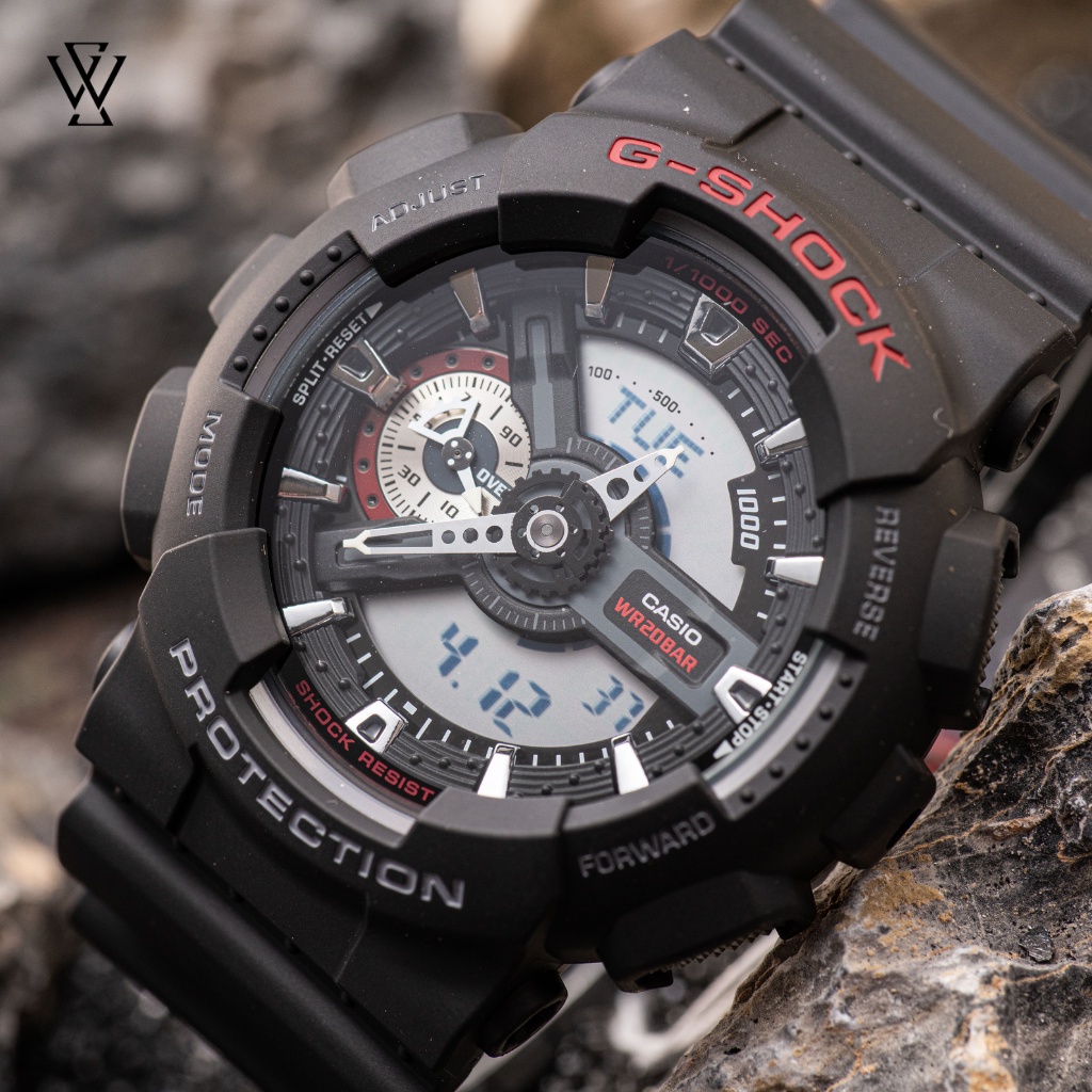 Đồng Hồ Điện Tử Nam Casio G-Shock WATCHSTORE GA-110-1ADR Thiết Kế Mặt Kính Khoáng Tròn 51mm, Vỏ Và Dây Nhựa Bền Bỉ