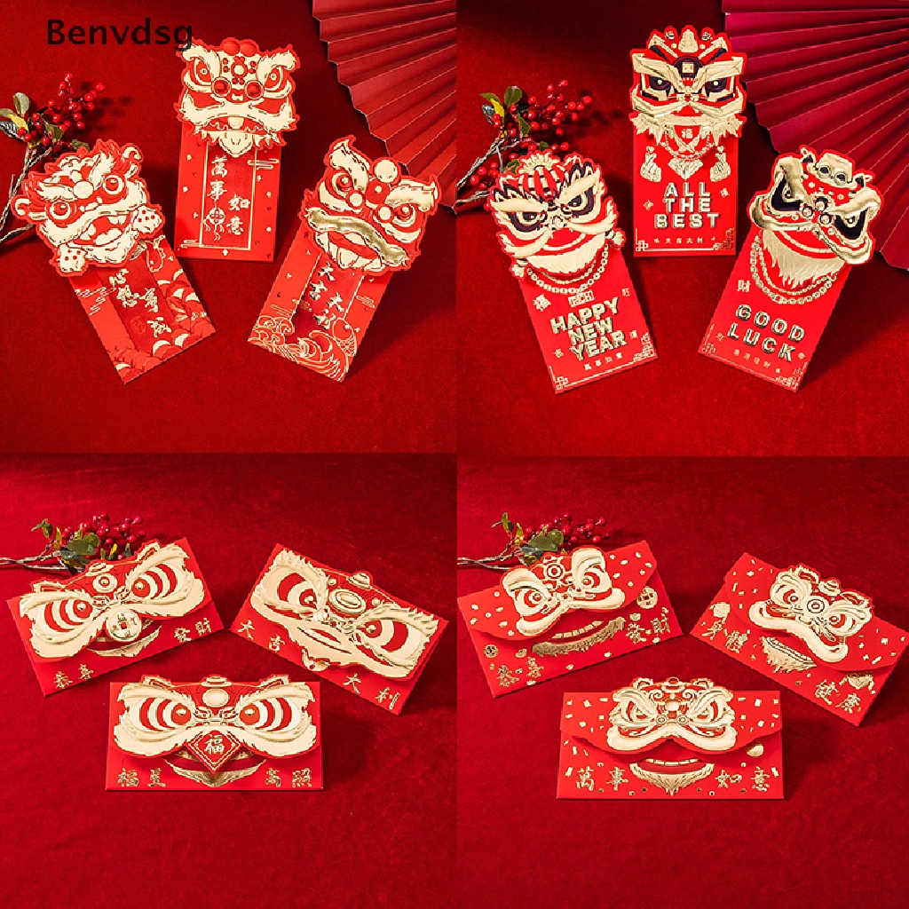 Bộ 3 Bao Lì Xì Năm Mới 2023 Hình Sư Tử Ba Chiều Sáng Tạo