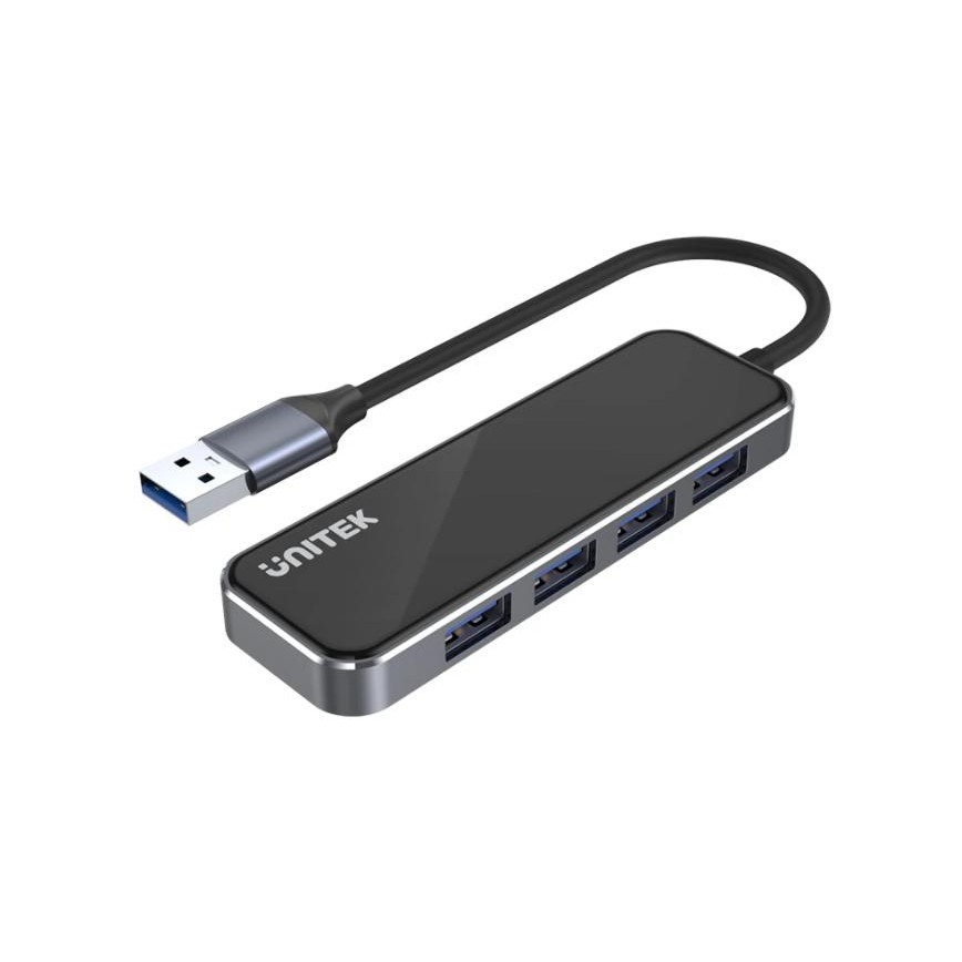 Bộ chia USB 1 ra  4 USB 3.0 mặt kính cường lực và hợp kim nhôm Unietk H1109A