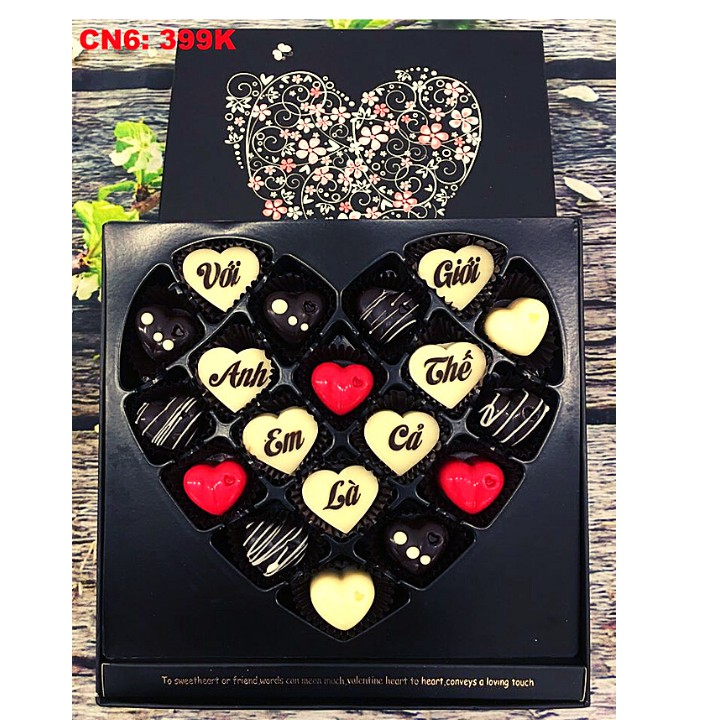 socola valentine mẫu CN6 (viết chữ theo yêu cầu)