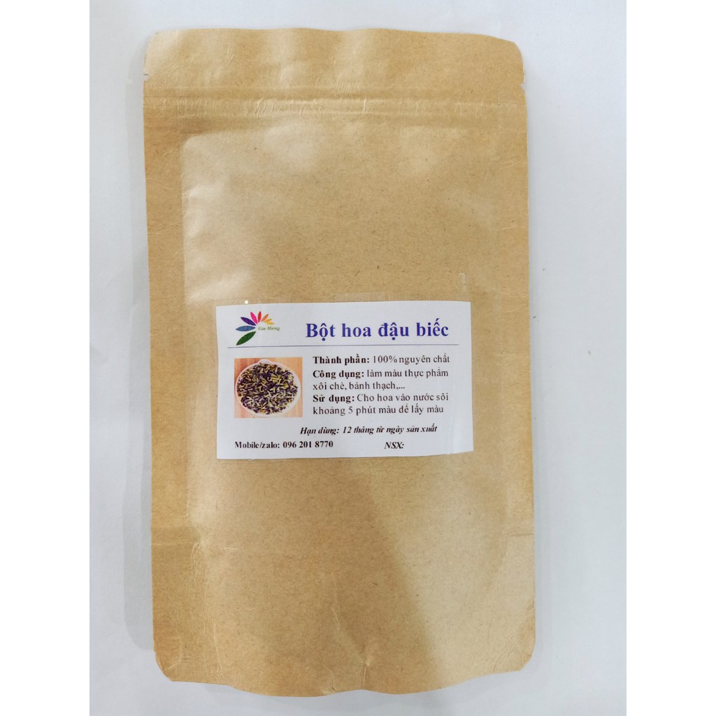 Bột đậu biếc tạo màu xanh nước biển tự nhiên cho thực phẩm như xôi, chè, bánh, thạch - túi 100gr