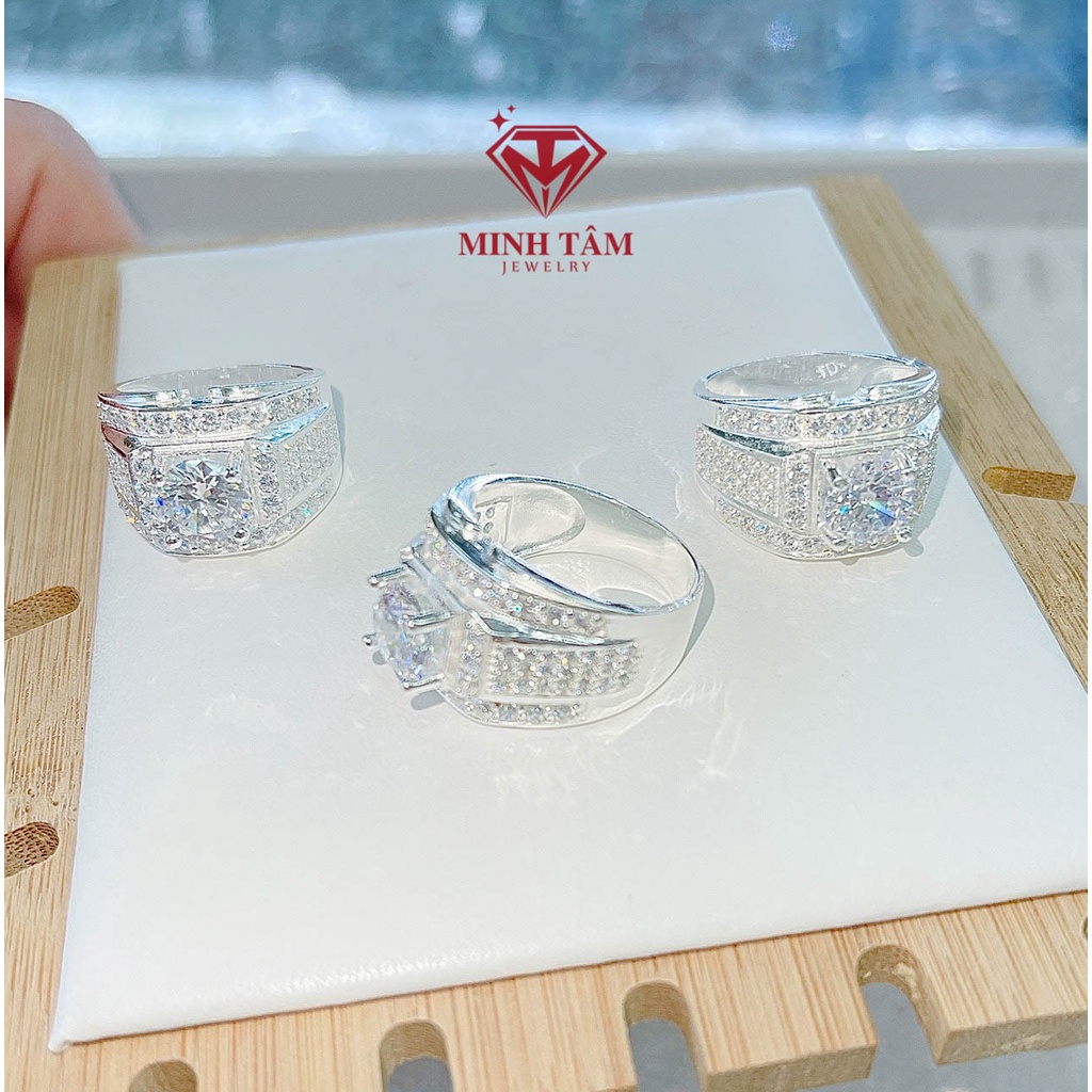 Nhẫn nam bạc ta đính đá Minh Tâm Jewelry
