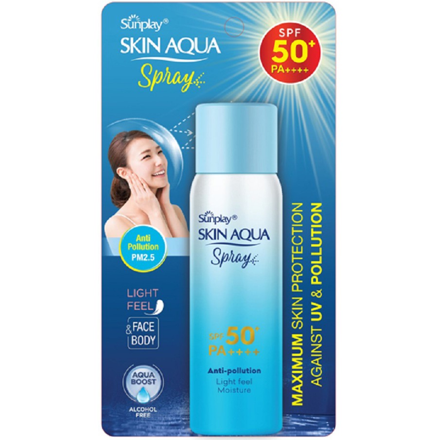 Xịt chống nắng kháng bụi Sunplay Skin Aqua Anti Pollution Spray SPF50+ PA++++ 50g