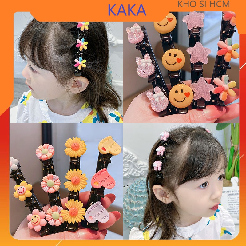 Vĩ 5 Kẹp tóc bấm mái cho bé gái kiểu hàn quốc dễ thương phồng chân tóc K515
